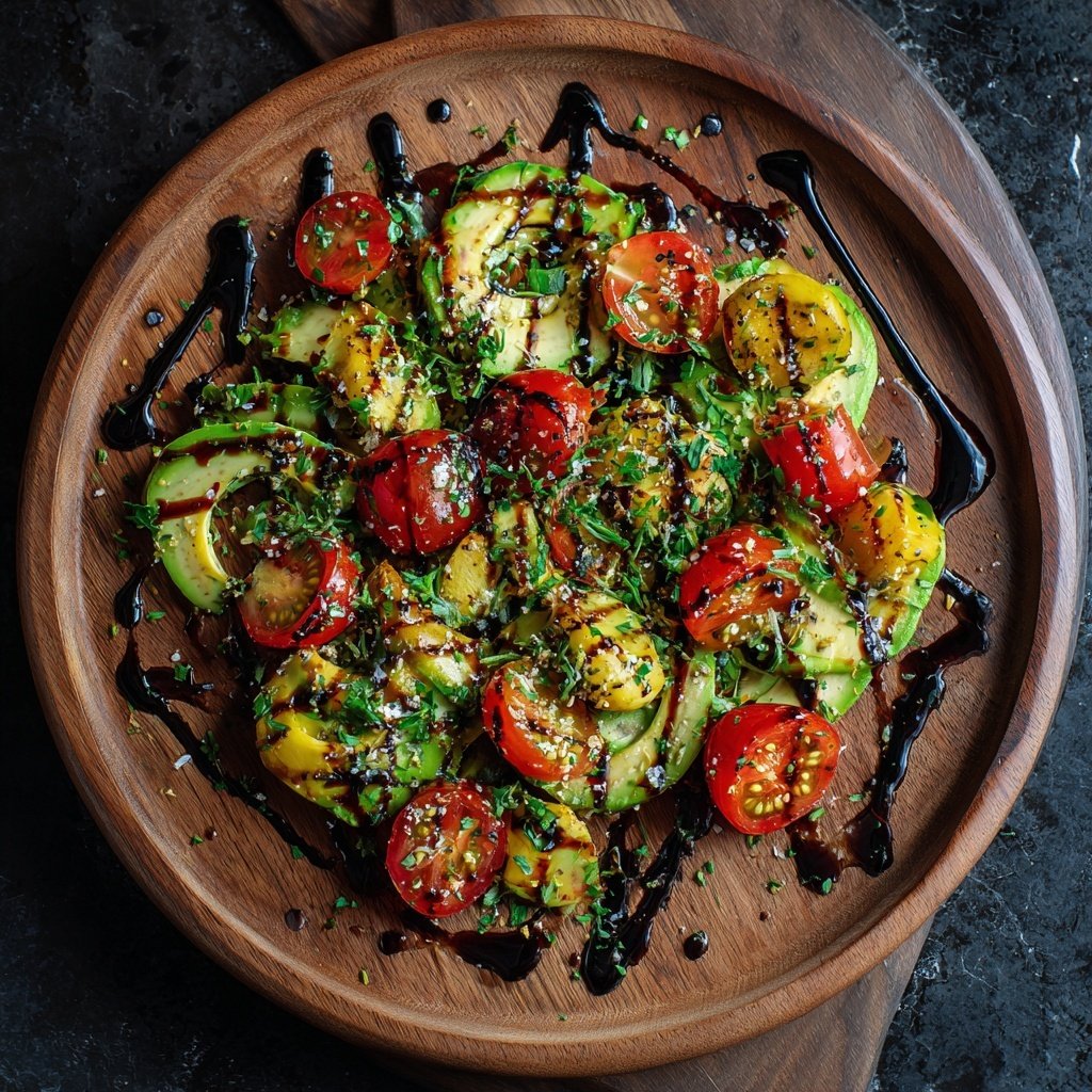 Salat Zum Grillen Mit Avocado Und Tomaten