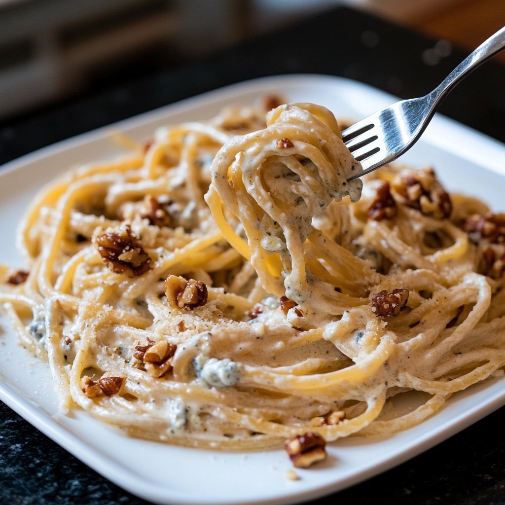 Pasta mit Gorgonzola und Walnüssen