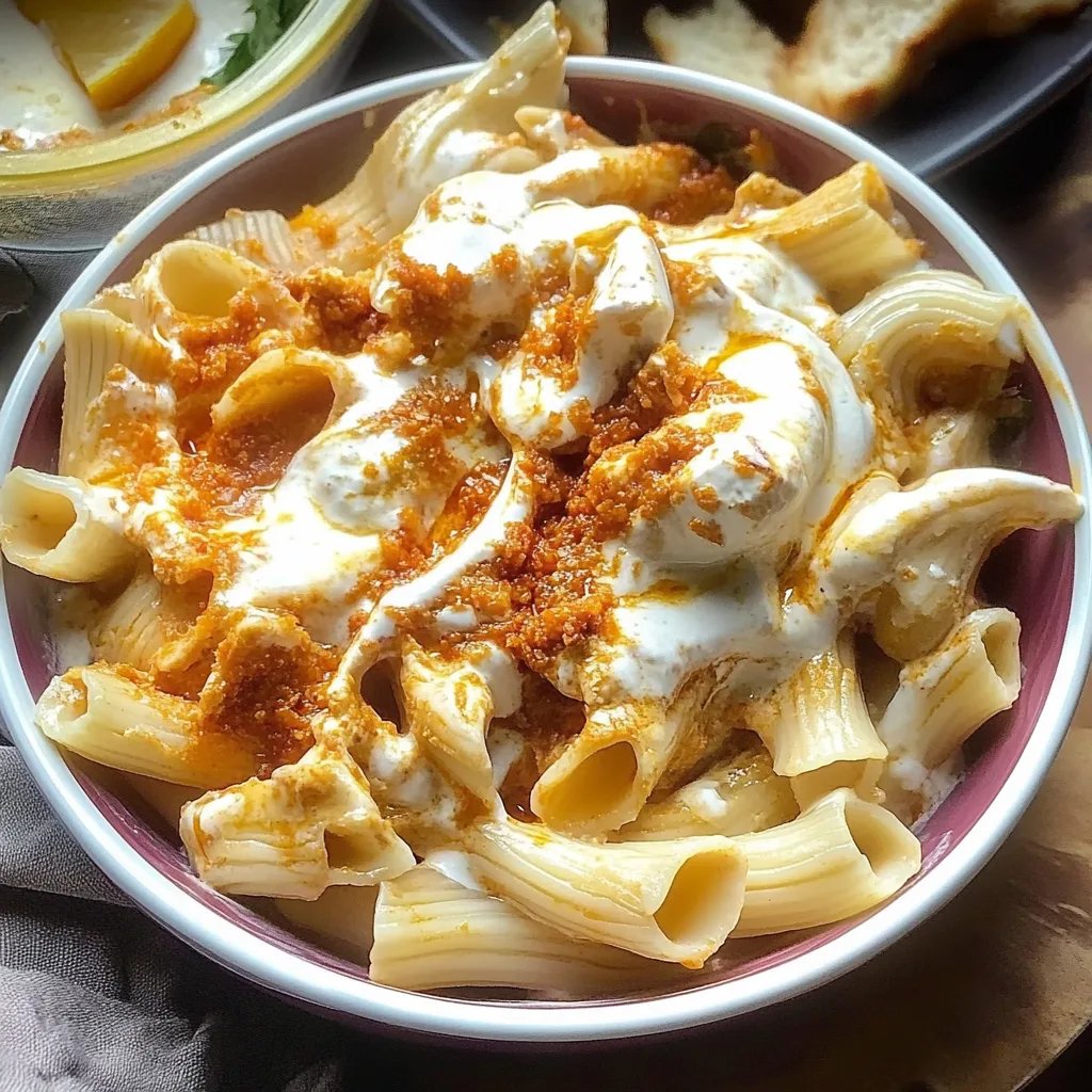 Nudeln mit Paprikabutter & Knoblauch Joghurt