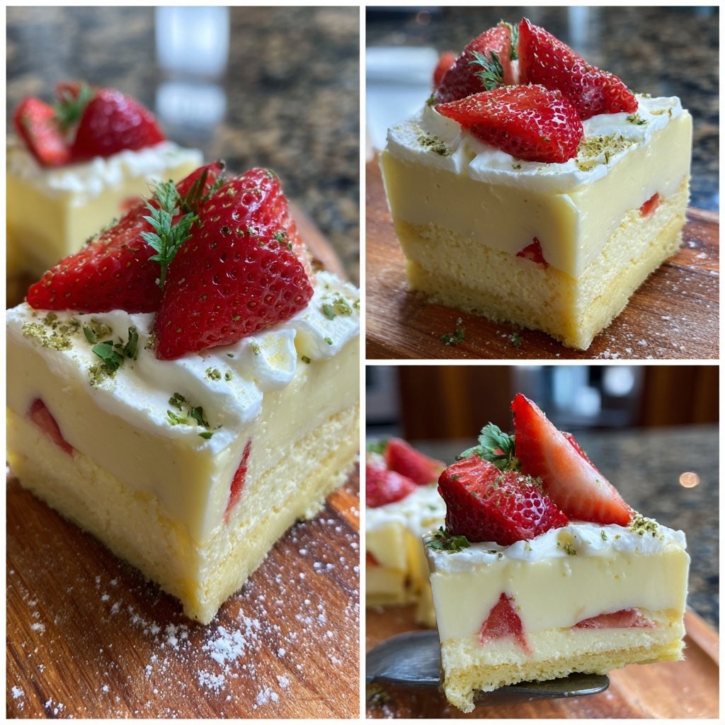 Erdbeer Pudding Schnitten