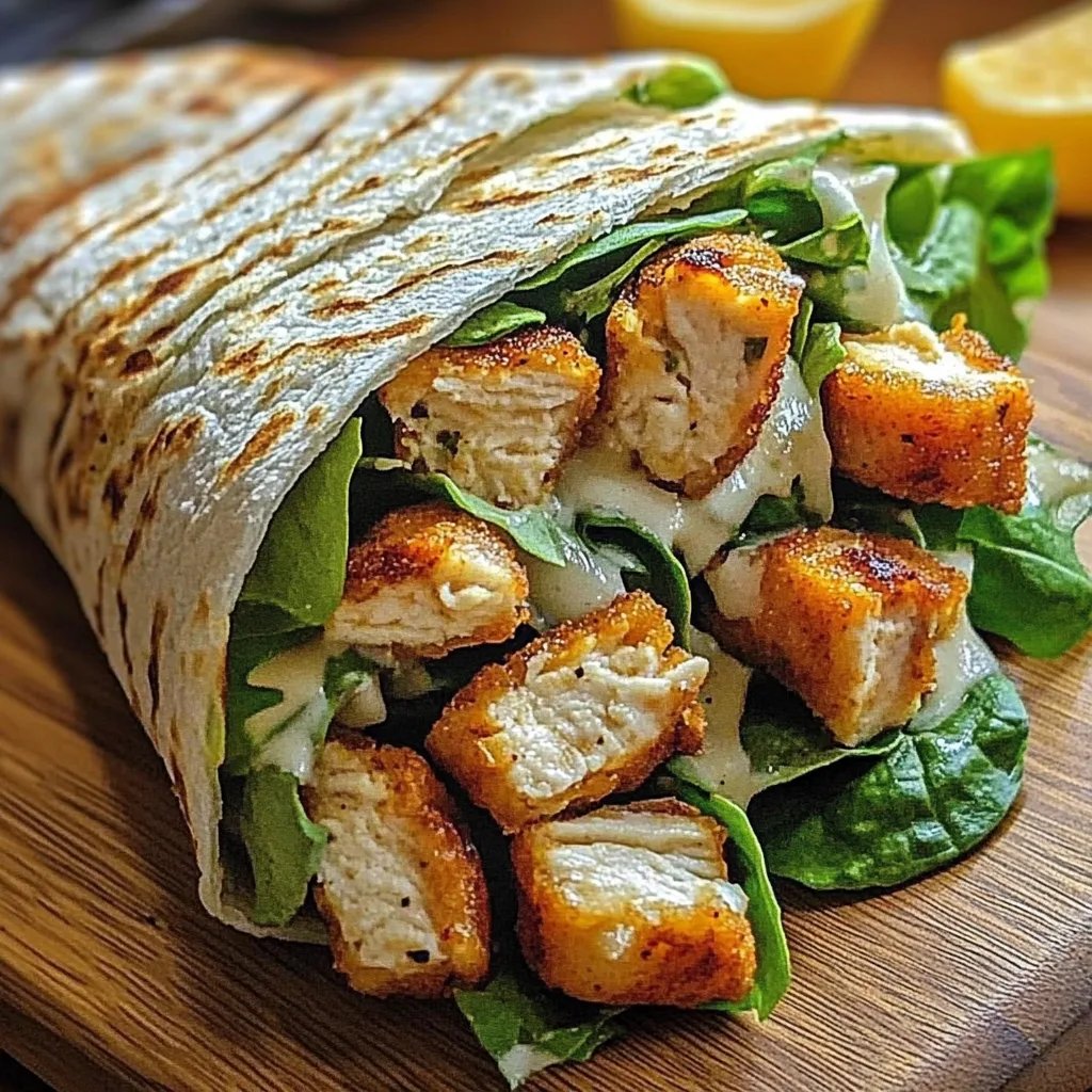 Knuspriger Chicken Caesar Wrap