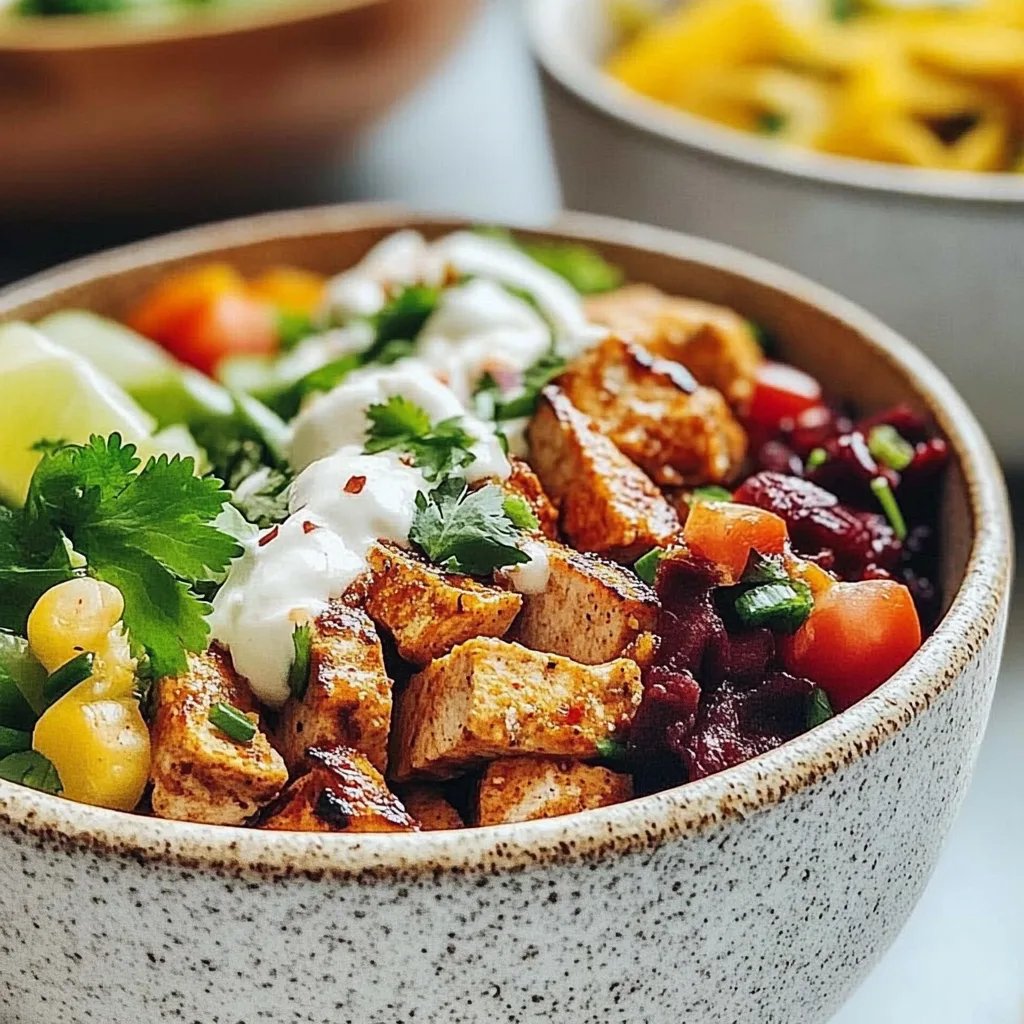 Hähnchen-Burrito-Schüssel