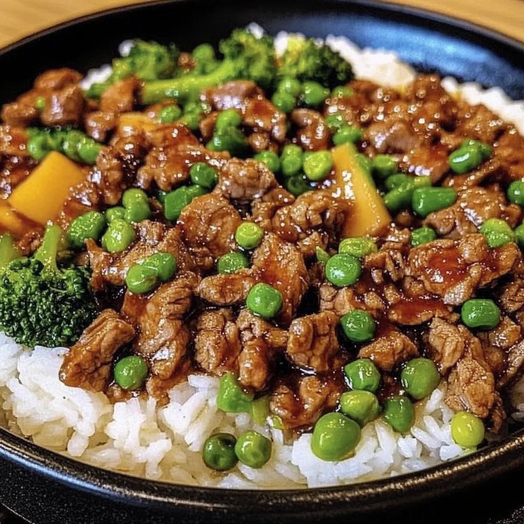 Teriyaki Rindfleisch mit Reis