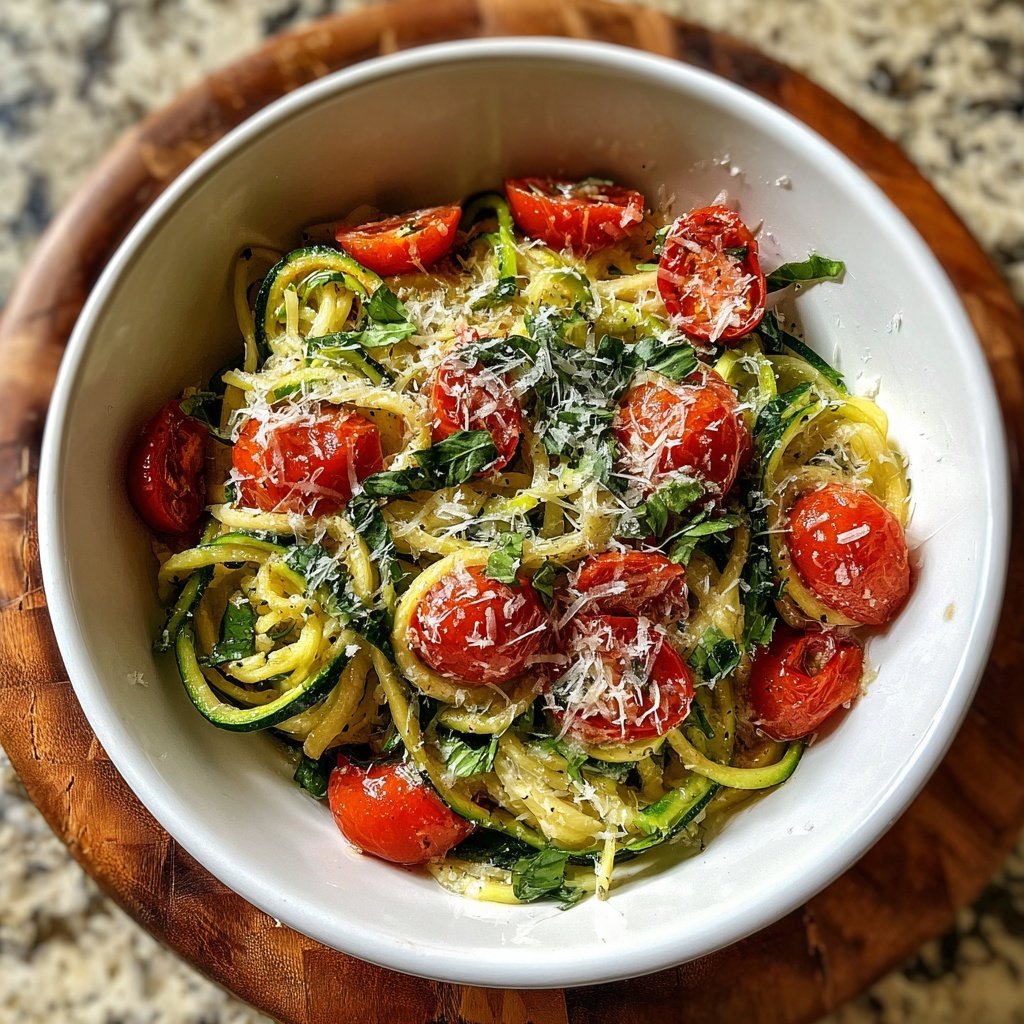 Kalorienarme Zucchini Nudeln Mit Tomaten