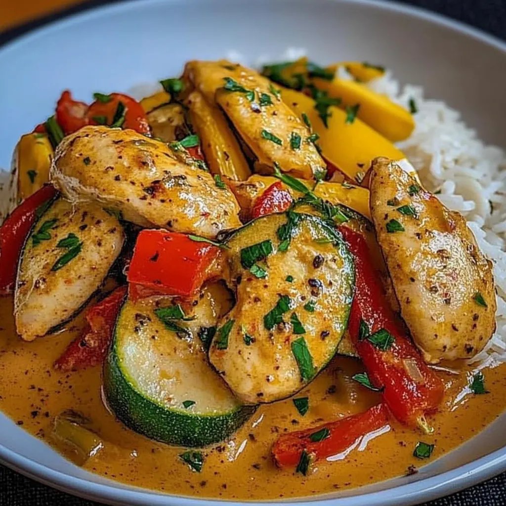 Paprika-Zucchini-Sahne-Hähnchen