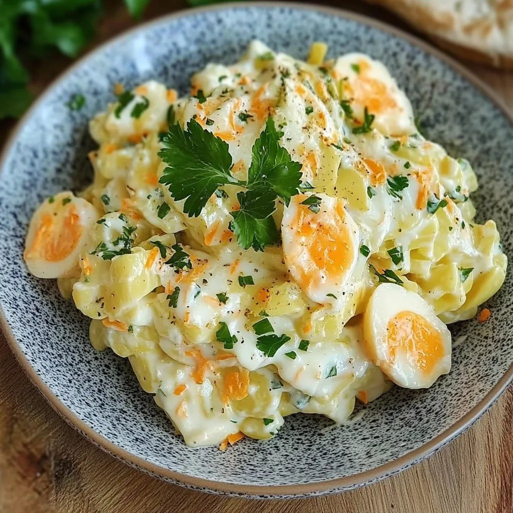 Kartoffelsalat mit Mayonnaise und Ei