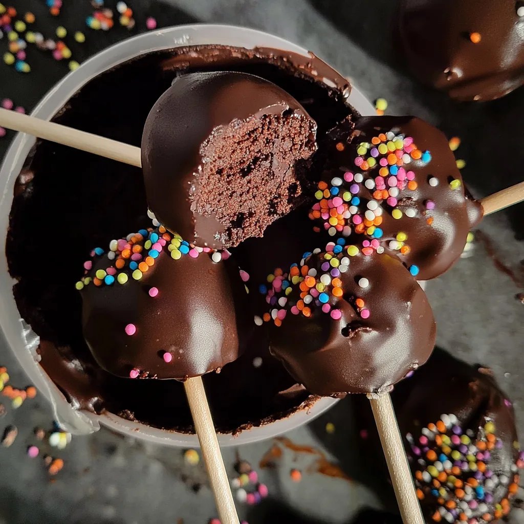 Schokoladen-Kuchen-Pops