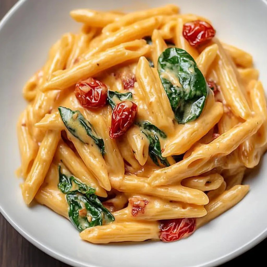 Köstliche Spinat-Tomaten-Pasta