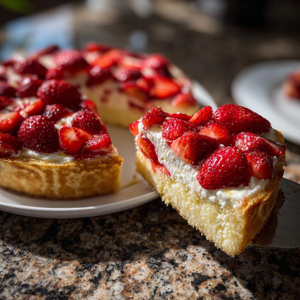Erdbeerkuchen Mit Cremigem Topping