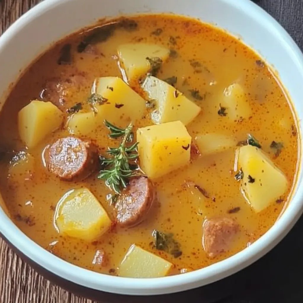 Kartoffelgulasch mit Würstchen