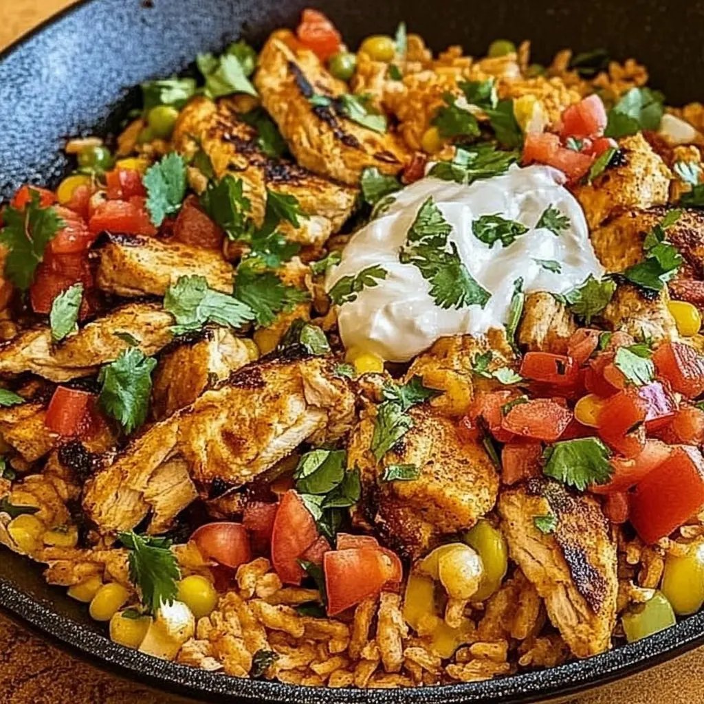 Cremige Taco-Pfanne mit Huhn & Reis