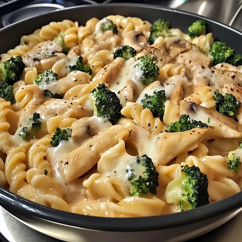 Käse-Knoblauch-Hähnchen-Brokkoli-Pasta